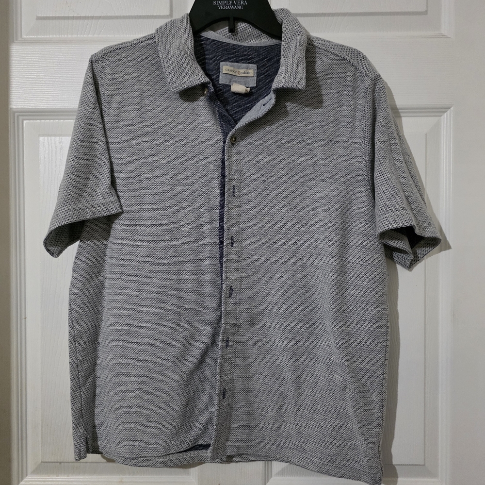 Men Size medium Carbon 2 Cobalt casual button down Shirt color blue